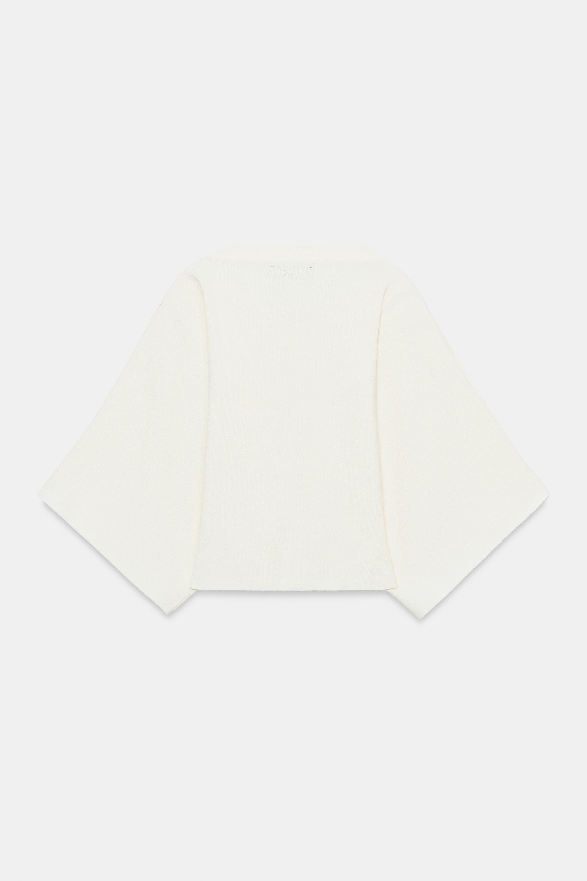 BUTTONED CAPE SLEEVE KNIT JUMPER